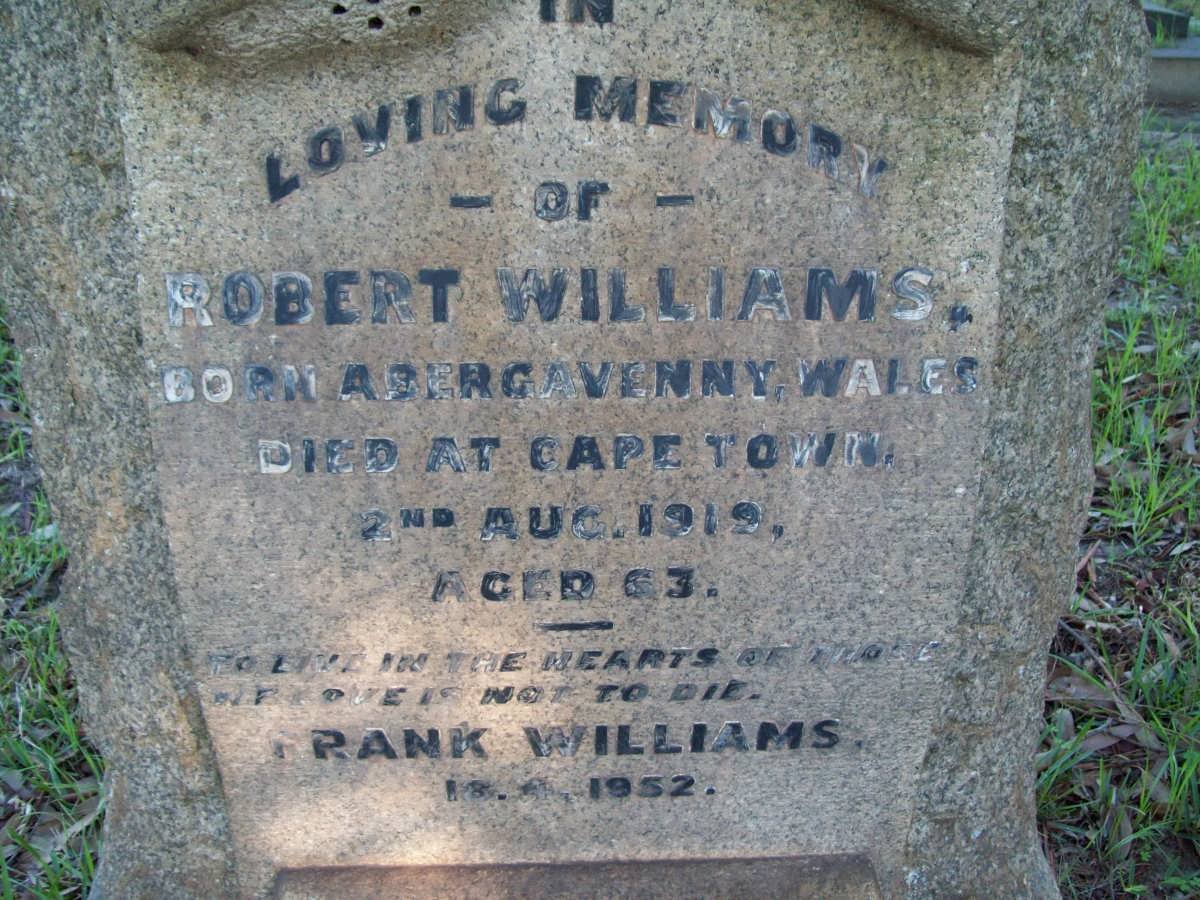 WILLIAMS Robert -1919 :: WILLIAMS Frank -1952