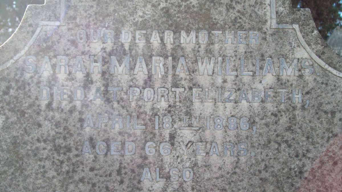WILLIAMS Sarah Maria -1886