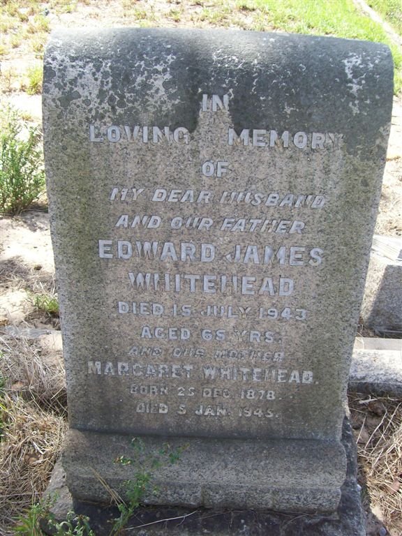 WHITEHEAD Edward James -1943 &amp; Margaret 1878-1945