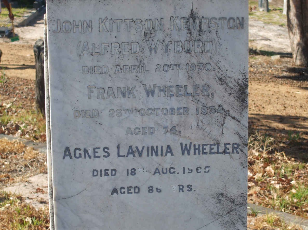 WHEELER Frank -1934 &amp; Agnes Lavinia -1965 ::  KEMPSTON John Kittson - 1930