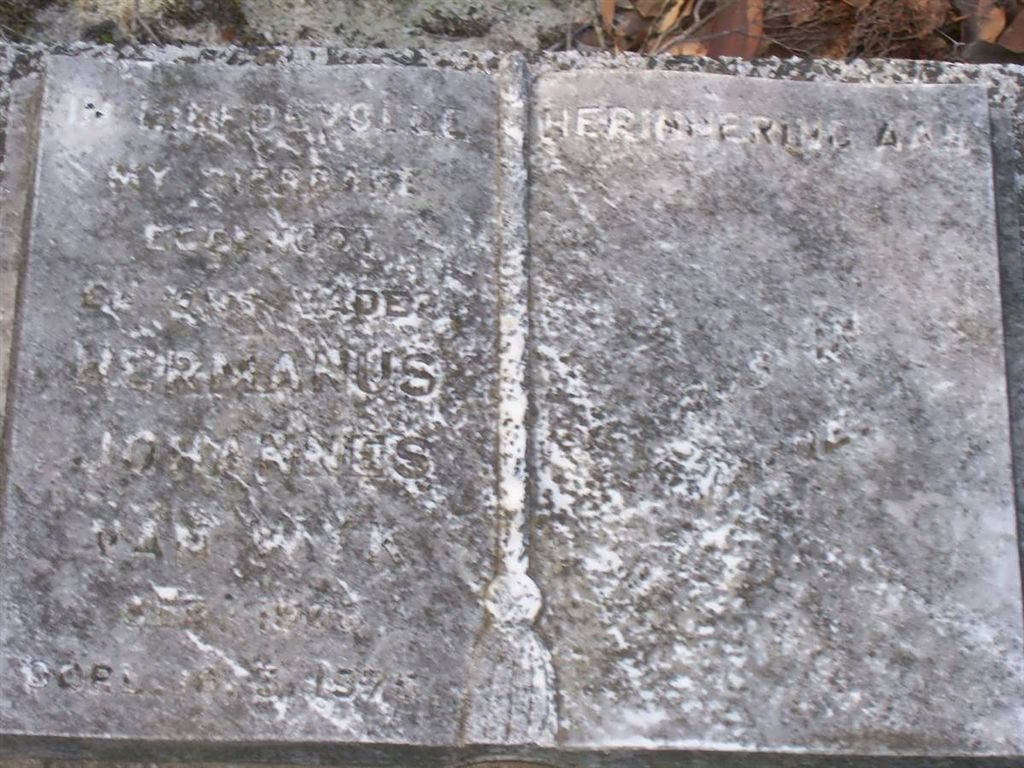 WYK Hermanus Johannes, van -1974