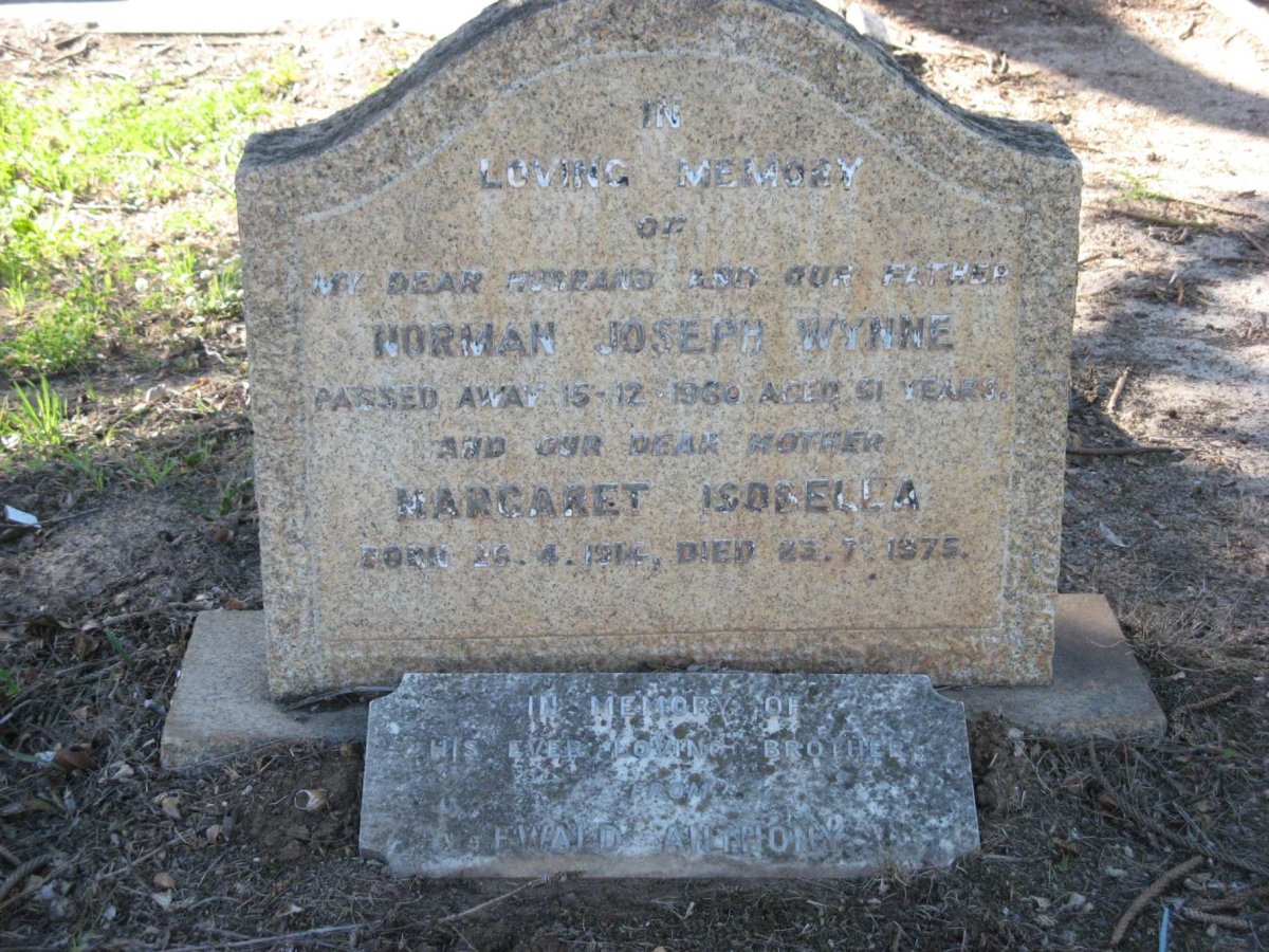 WYNNE Norman Joseph -1960 &amp; Margaret Isobella 1914-1975