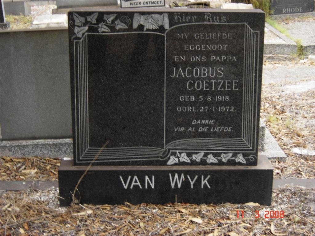 WYK Jacobus Coetzee, van 1918-1972