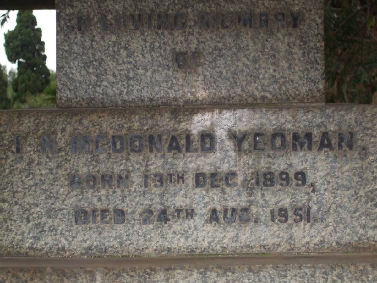 YEOMAN Ian McDonald 1899-1951