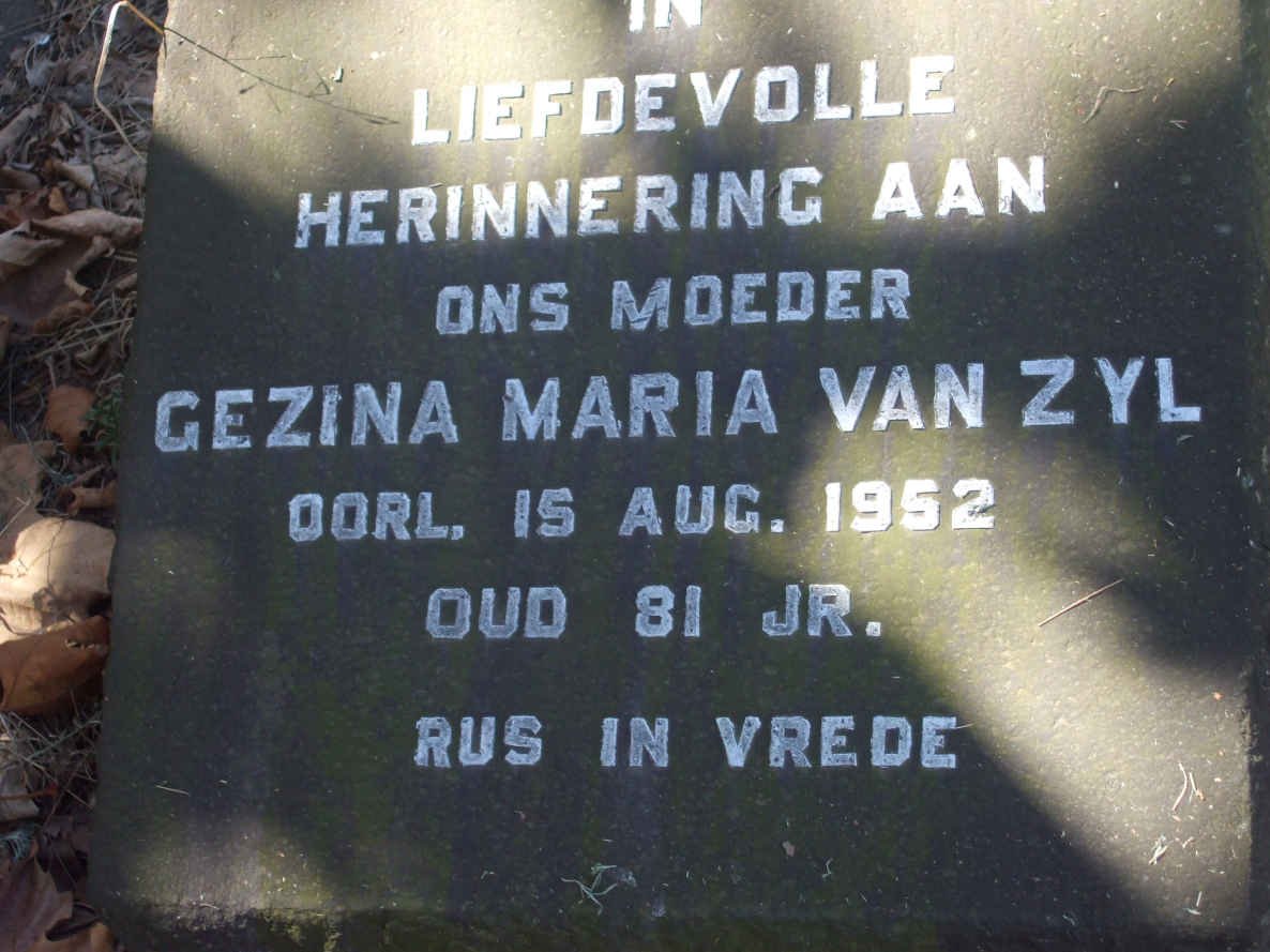 ZYL Gezina Maria, van -1952