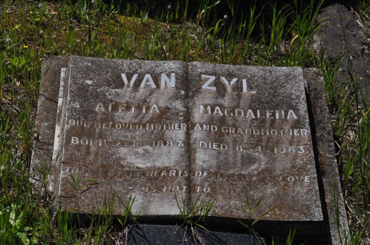 ZYL Aletta Magdalena, van 1887-1963