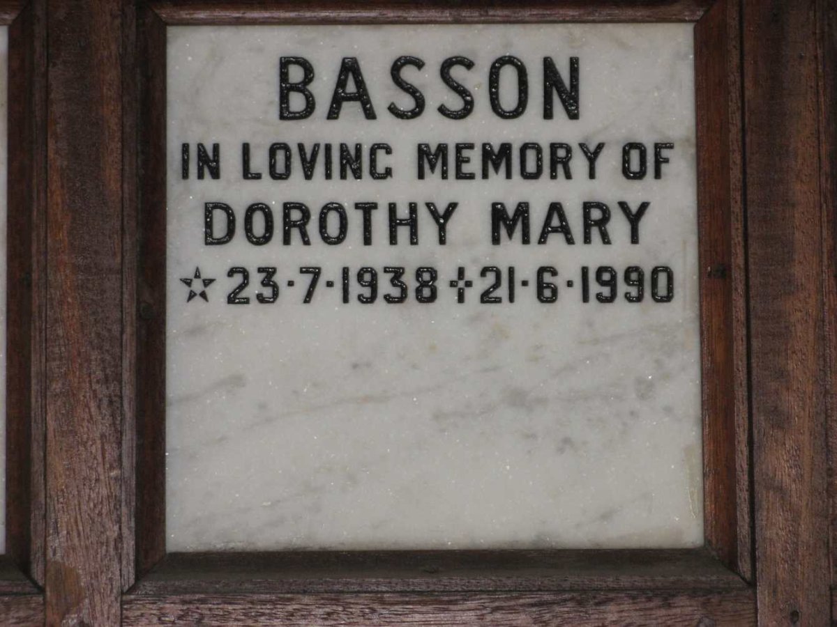 BASSON Dorothy Mary 1938-1990