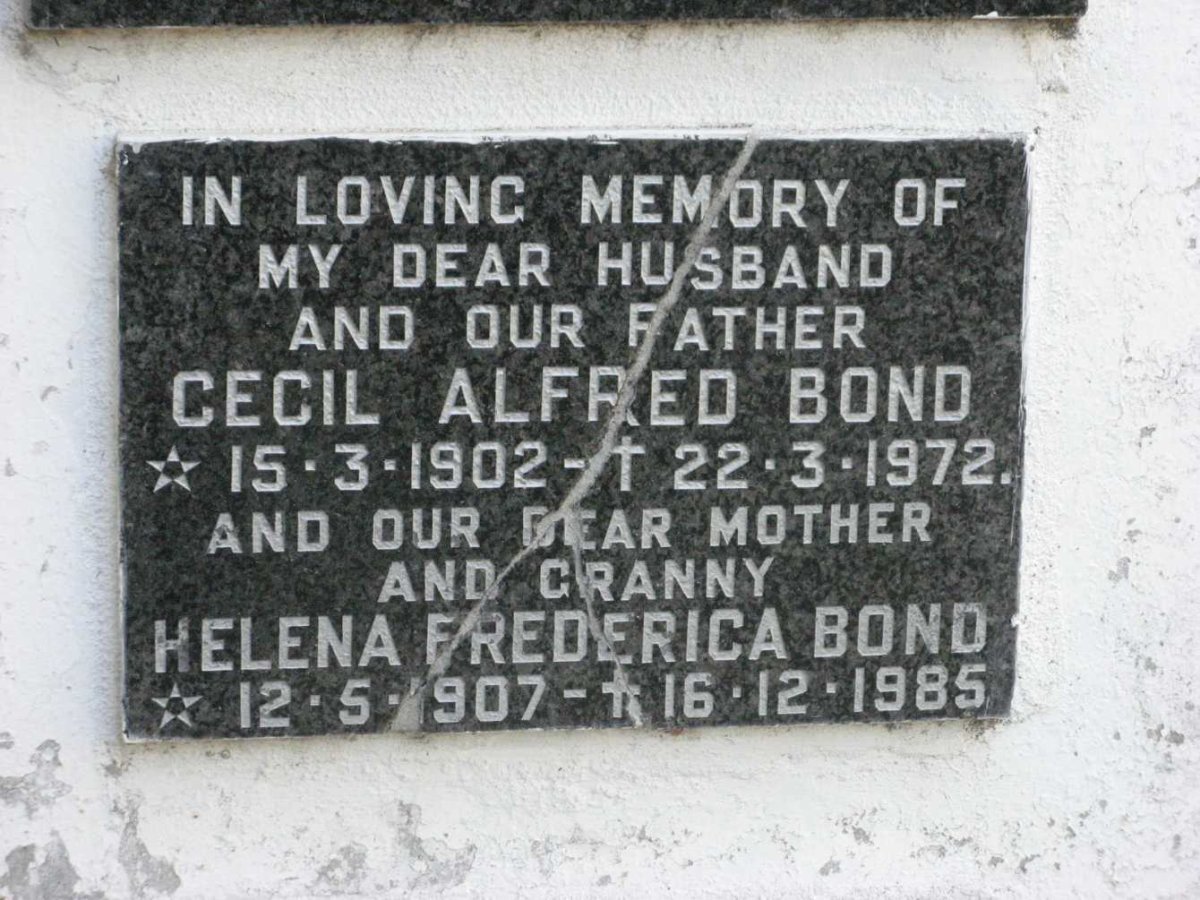 BOND Cecil Alfred 1902-1972 &amp; Helena Frederica 1907-1985