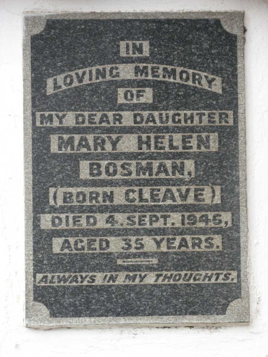 BOSMAN Mary Helen nee CLEAVE -1946
