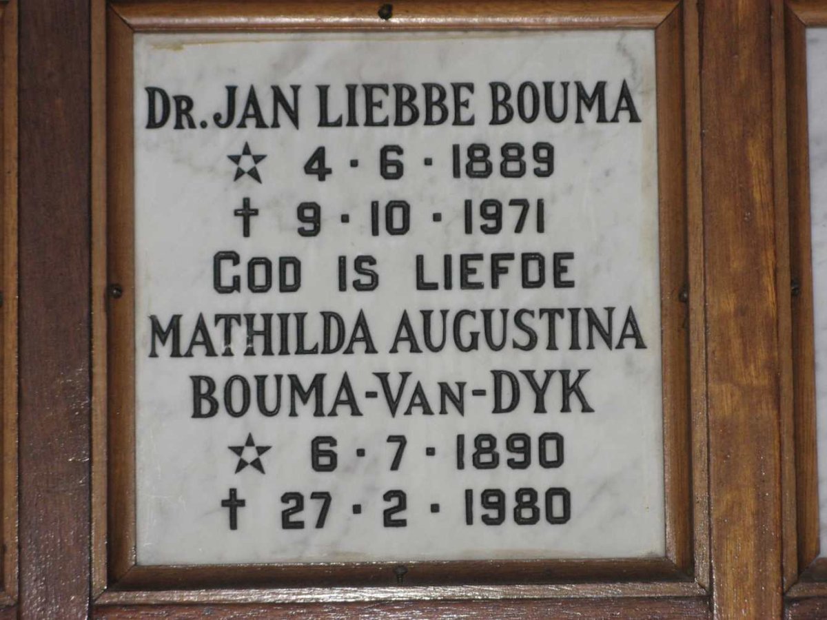 BOUMA Jan Liebbe 1889-1971 &amp; Mathilda Augustina VAN WYK 1890-1980