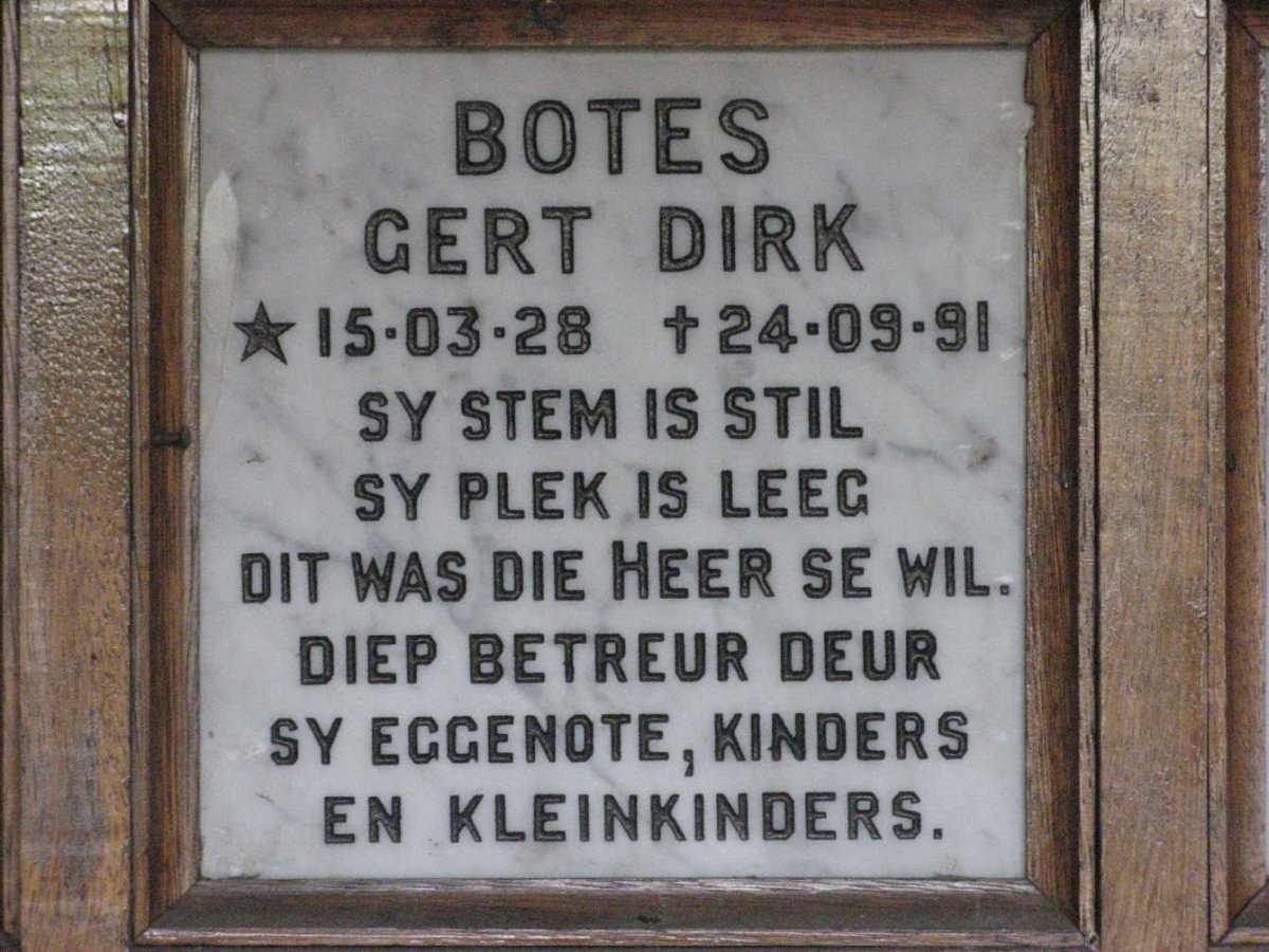 BOTES Gert Dirk 1928-1991