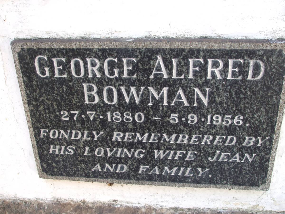 BOWMAN George Alfred 1880-1956