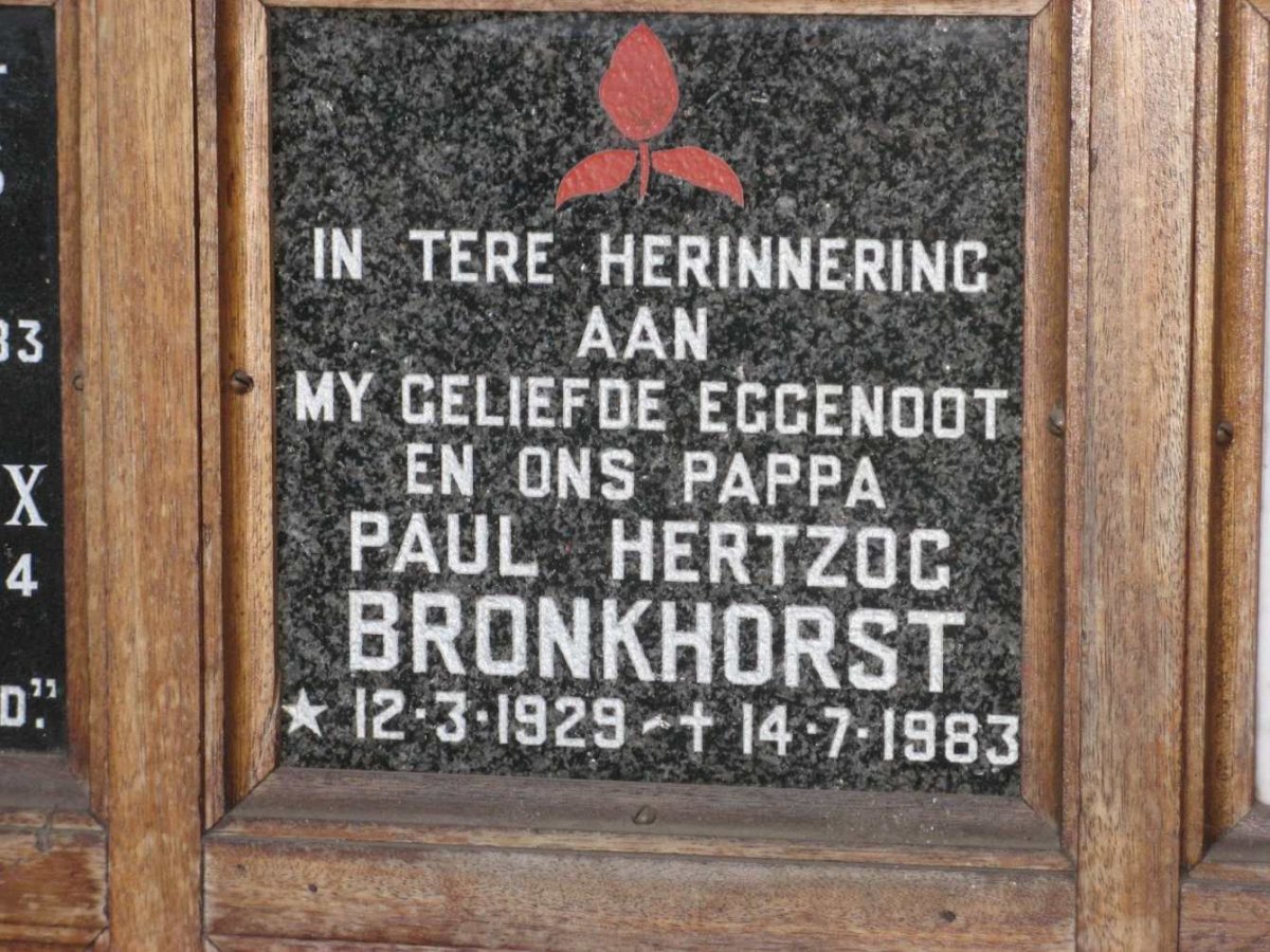 BRONKHORST Paul Hertzog 1929-1983