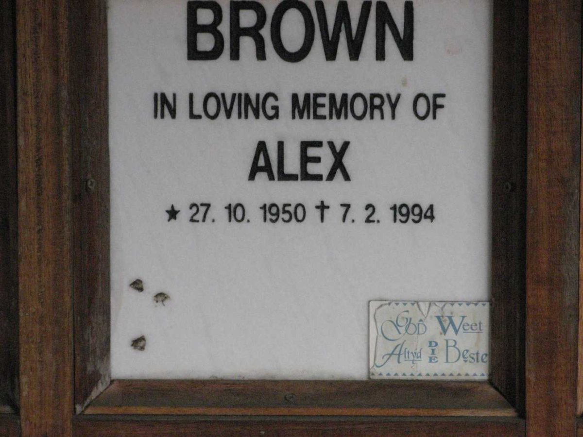 BROWN Alex 1950-1994