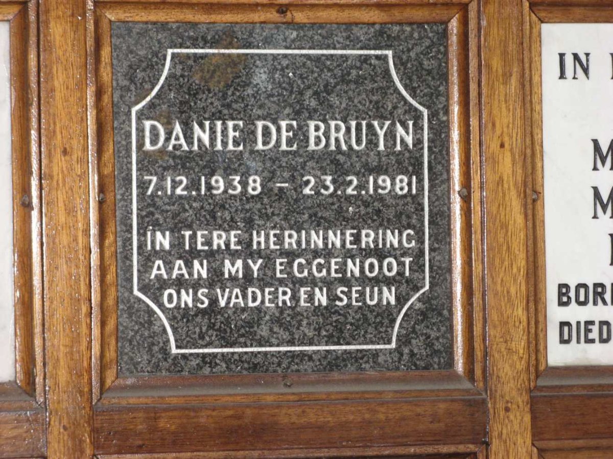 BRUYN Danie, de 1938-1981