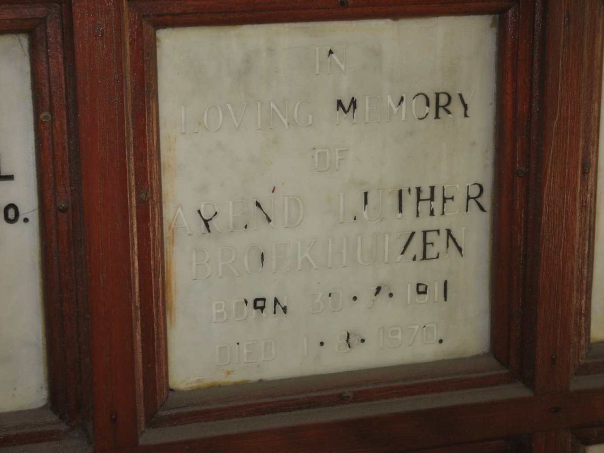 BROEKHUIZEN Arend Luther 1911-1970