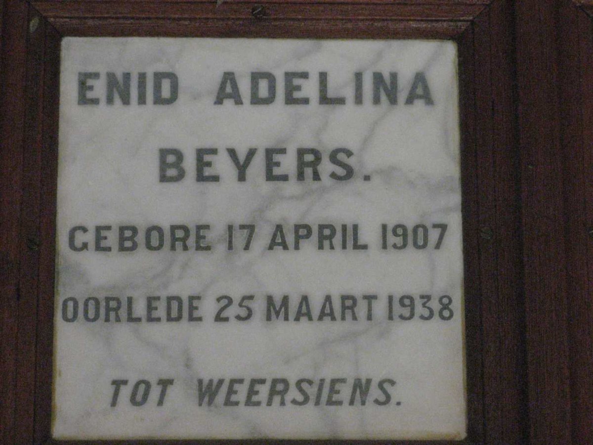 BEYERS Enid Adelina 1907-1938