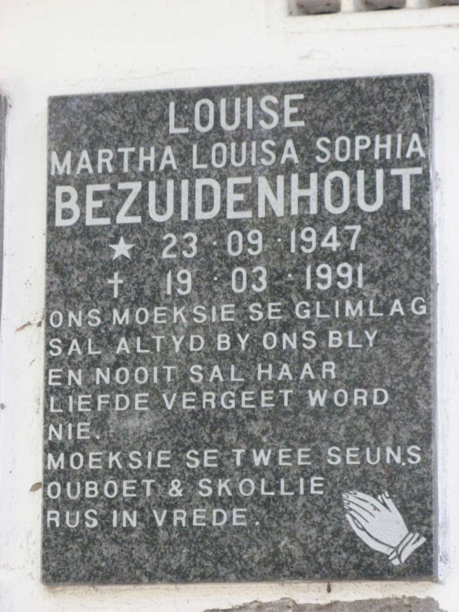 BEZUIDENHOUT Martha Louisa Sophia 1947-1991
