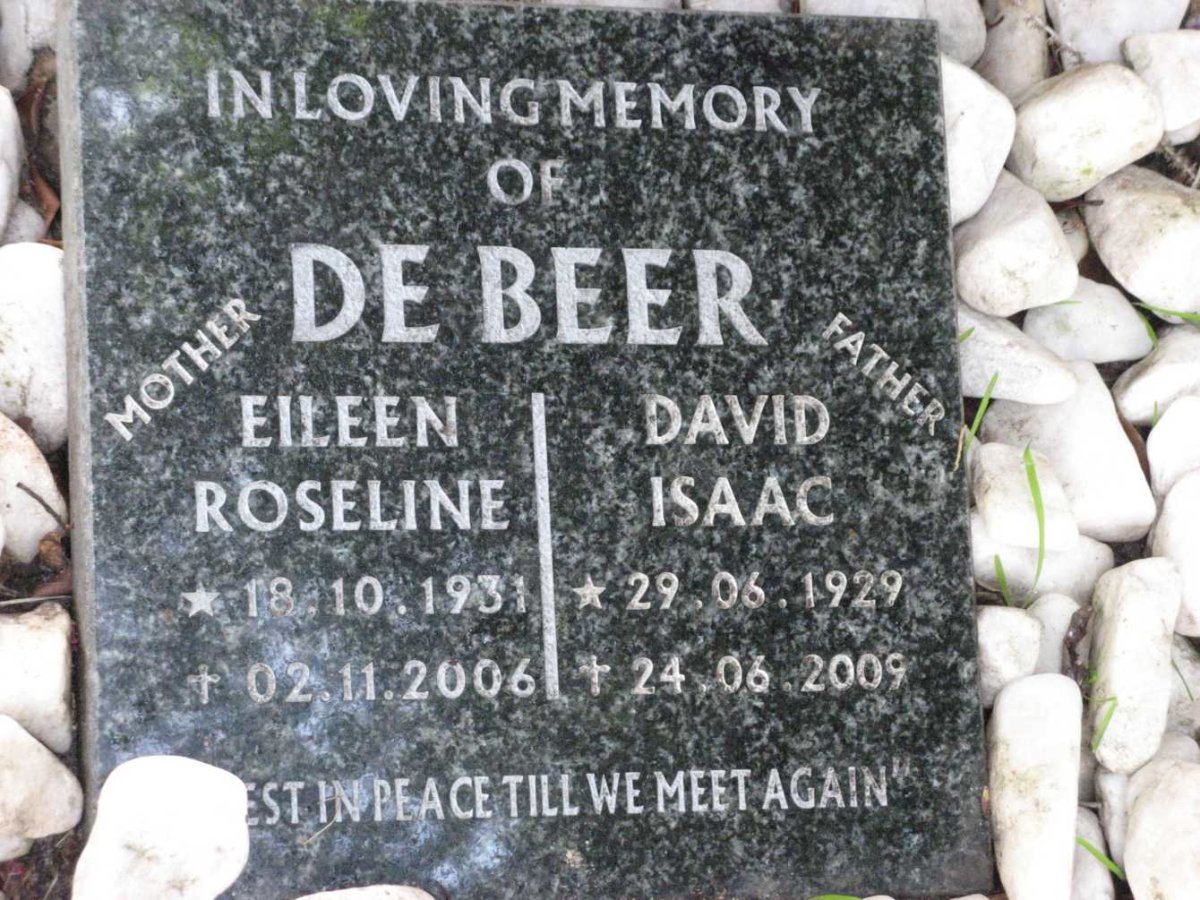 BEER David Isaac, de 1929-2009 &amp; Eileen Roseline 1931-2006