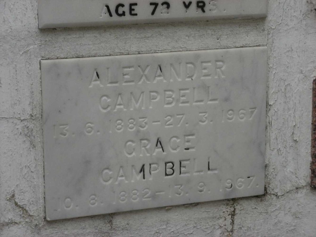 CAMPBELL Alexander 1883-1967 &amp; Grace 1882-1967