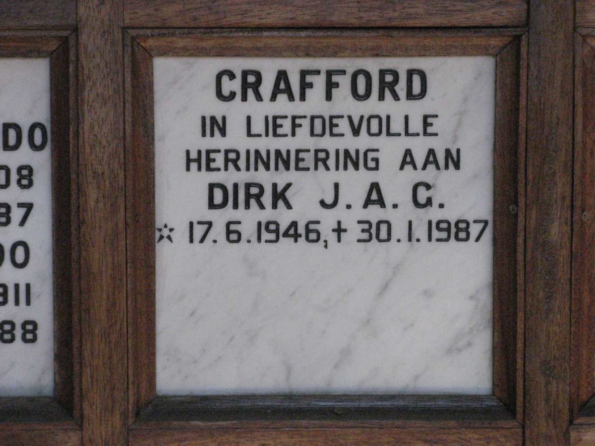 CRAFFORD Dirk J.A.G. 1946-1987