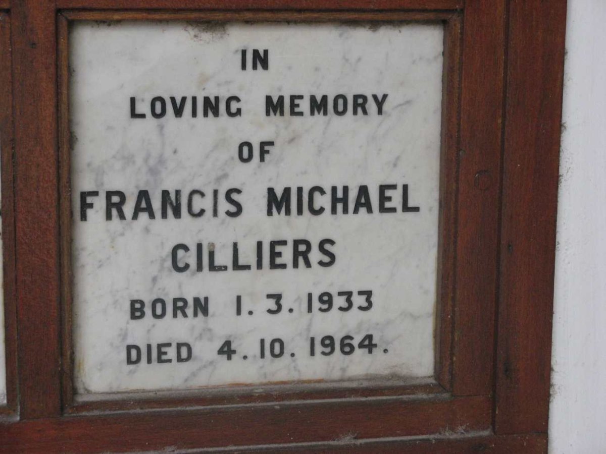 CILLIERS Francis Michael 1933-1964