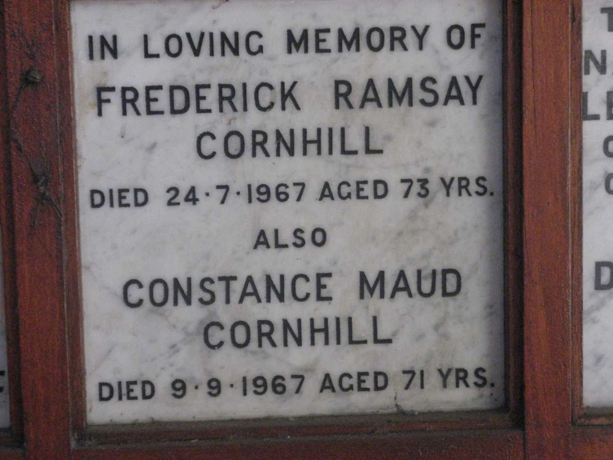 CORNHILL Frederick Ramsay -1967 &amp; Constance Maud -1967