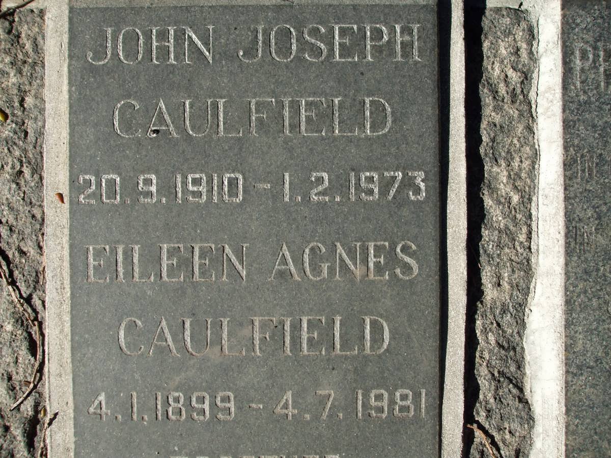 CAULFIELD John Joseph 1910-1973 &amp; Eileen Agnes 1899-1981