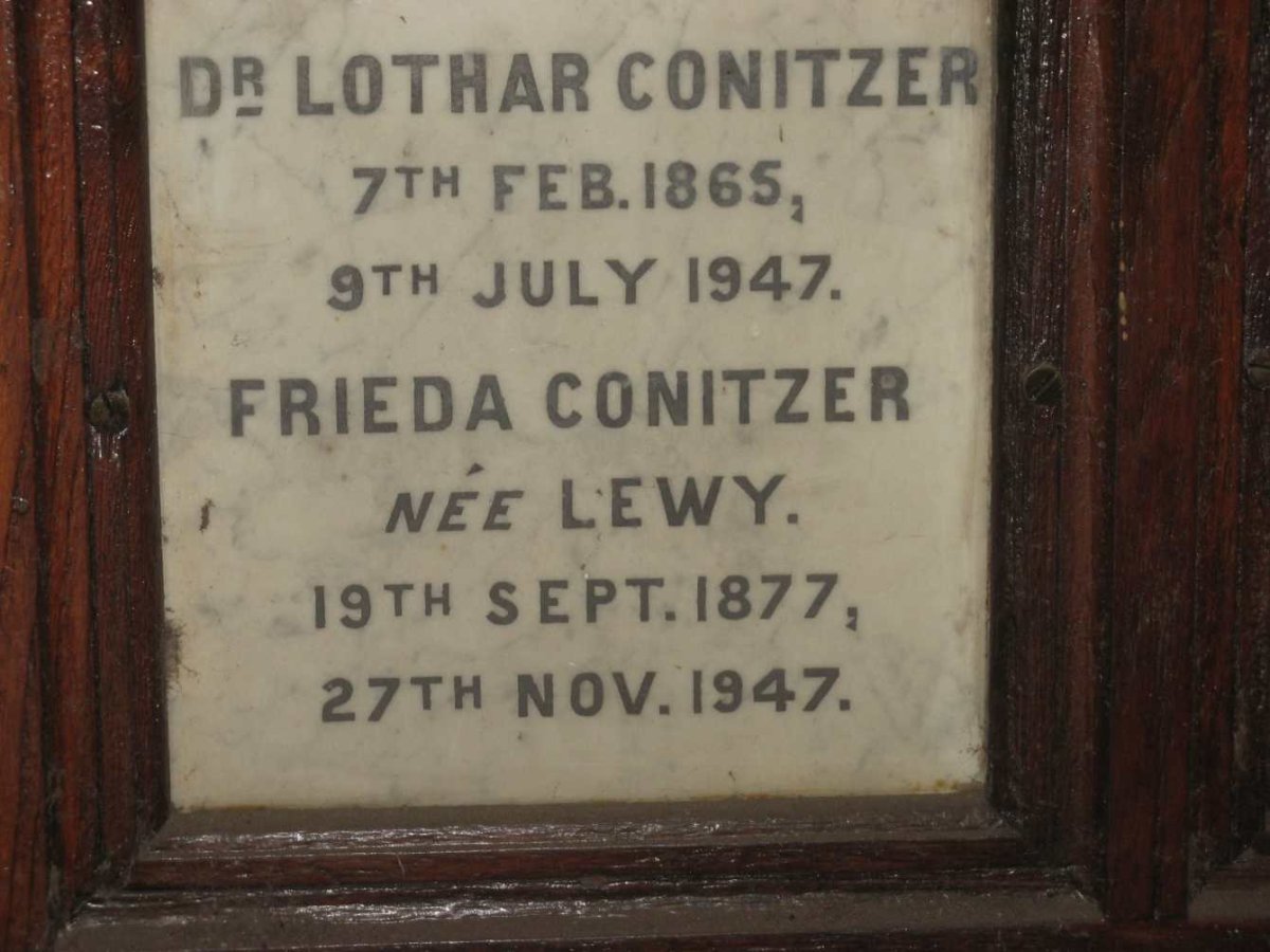 CONITZER Lothar 1865-1947 &amp; Frieda LEWY 1877-1947