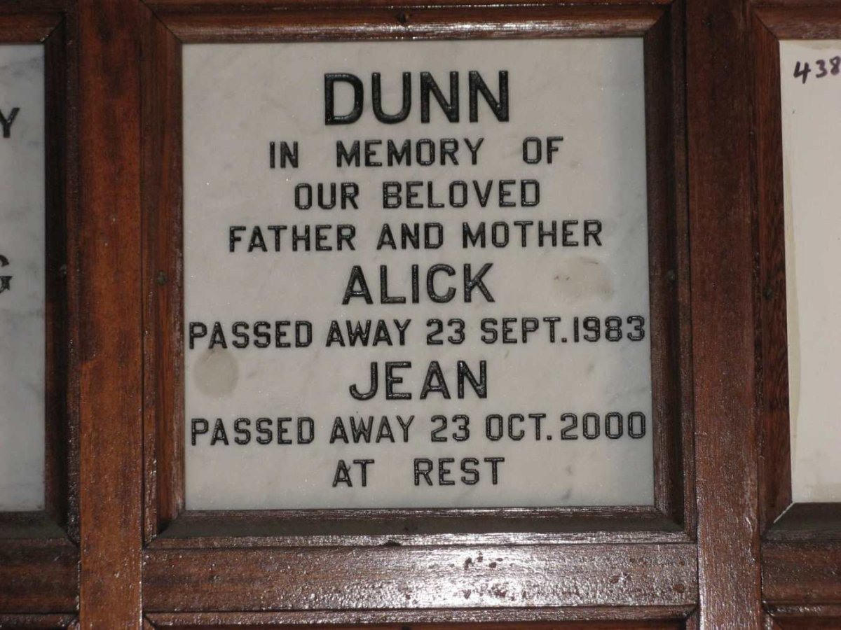 DUNN Alick -1983 &amp; Jean -2000