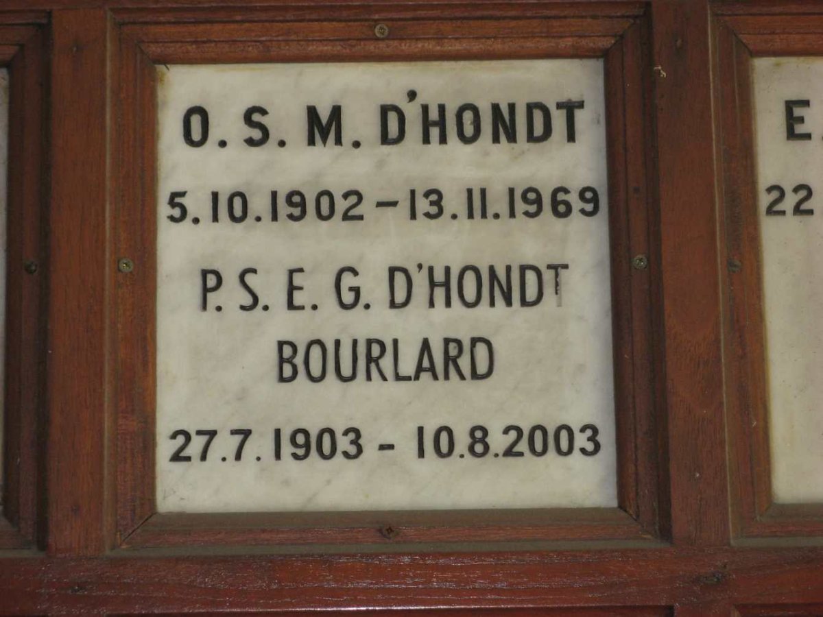 D'HONDT O.S.M. 1902-1969 &amp; P.S.E.G. BOURLARD 1903-2003