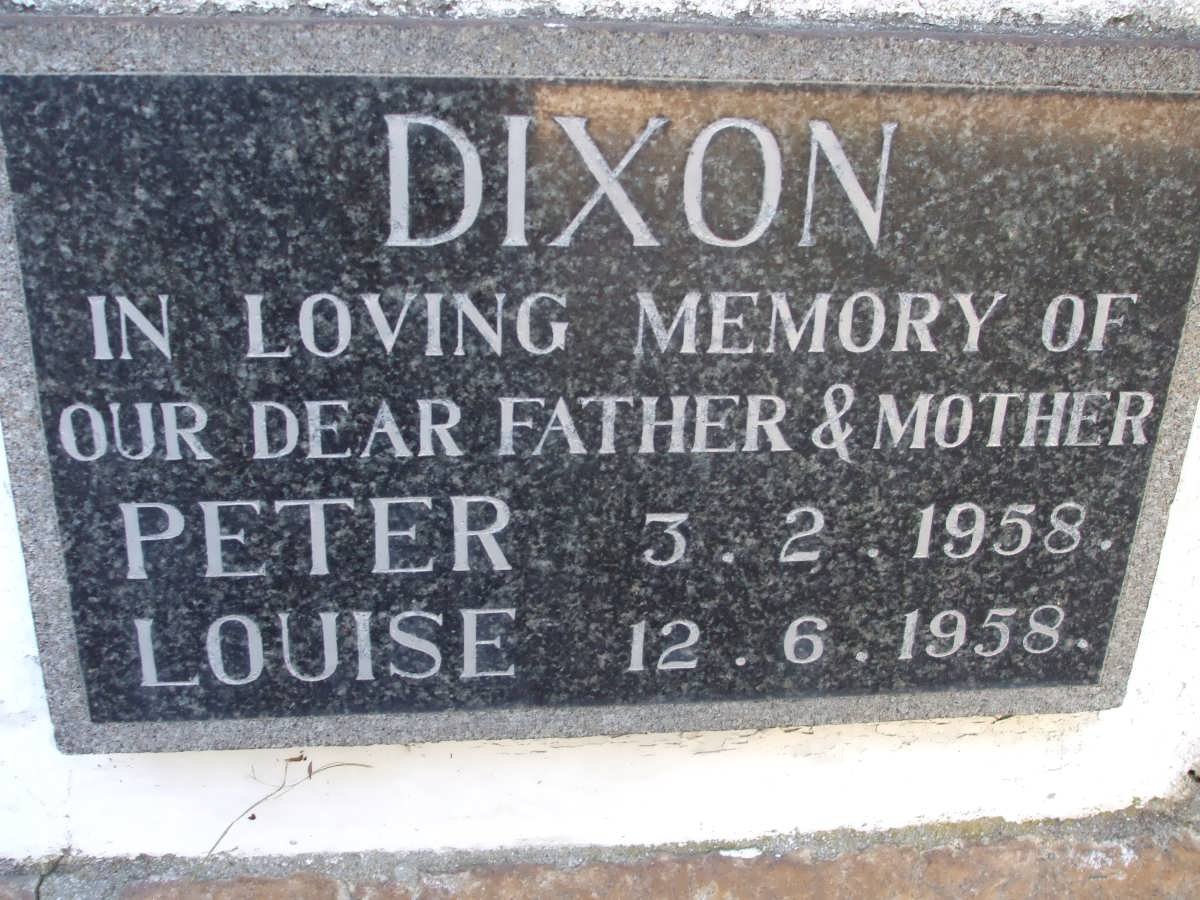 DIXON Peter -1958 &amp; Louise -1958