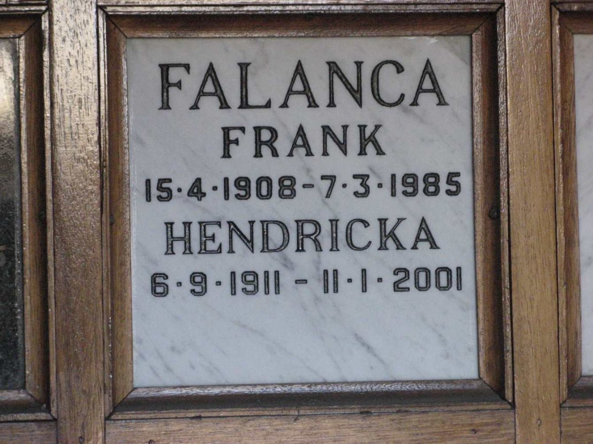 FALANCA Frank 1908-1985 &amp; Hendricka 1911-2001