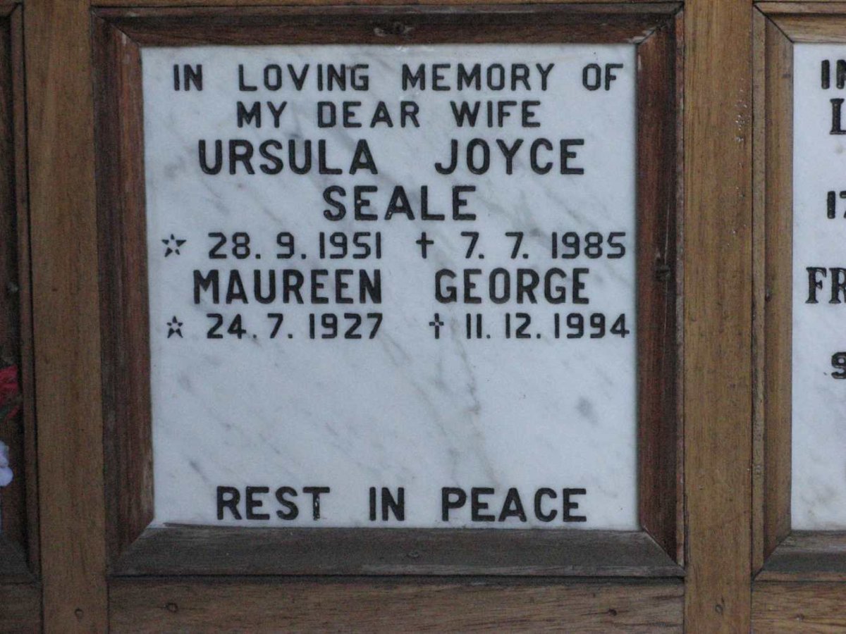 GEORGE Maureen 1927-1994 :: SEALE Ursula Joyce 1951-1985