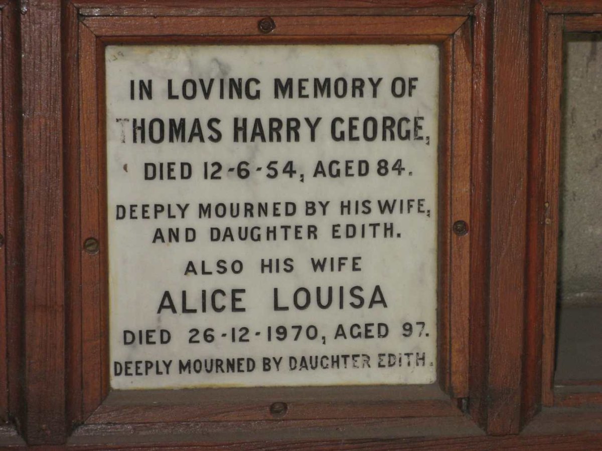 GEORGE Thomas Harry -1954 &amp; Alice Louisa -1970