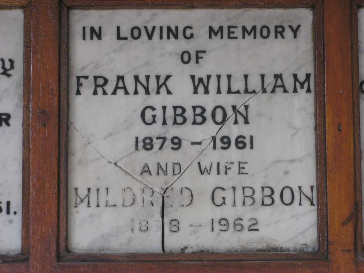 GIBBON Frank William 1879-1961 &amp; Mildred 1878-1962