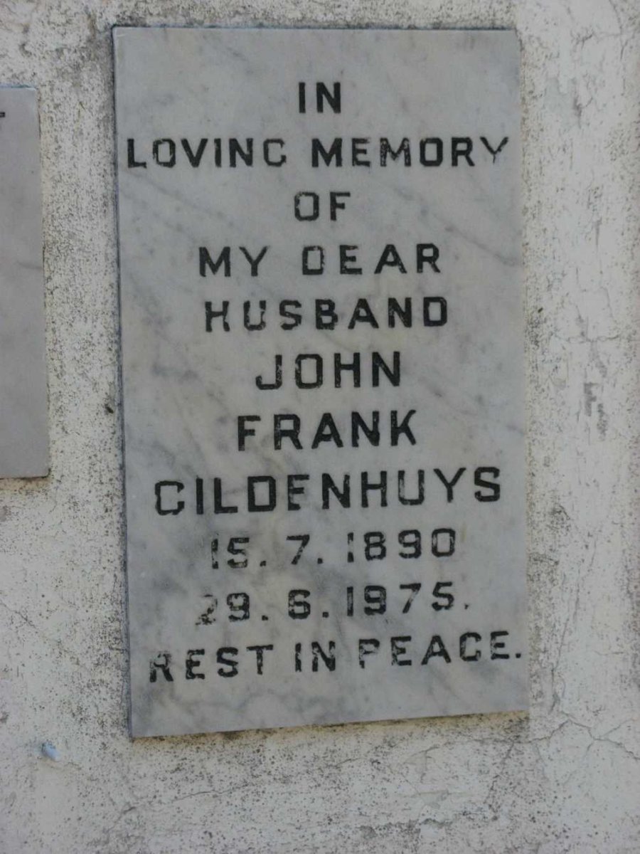 GILDENHUYS John Frank 1890-1975