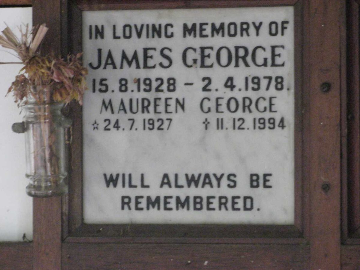 GEORGE James 1928-1978 &amp; Maureen 1927-1994