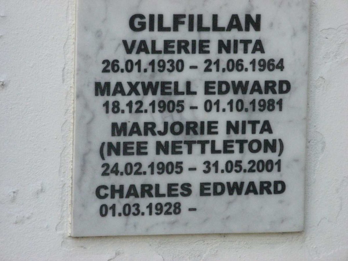 GILFILLAN Maxwell Edward 1905-1981 :: GILFILLAN Marjorie Nita nee NETTLETON 1905-2001