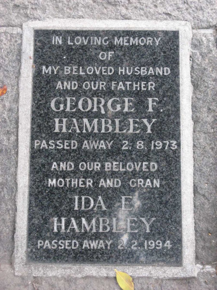HAMBLEY George F. -1973 &amp; Ida E. -1994