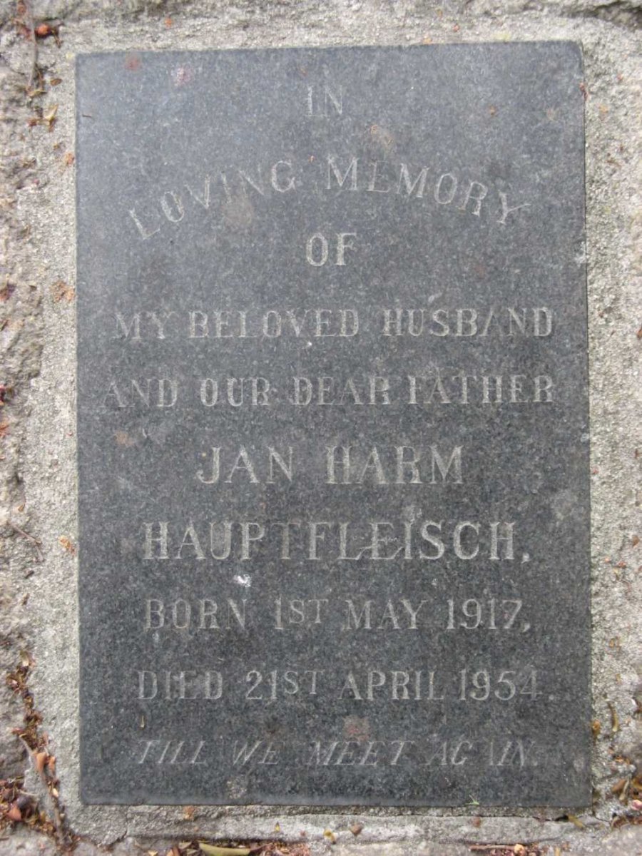 HAUPTFLEISCH Jan Harm 1917-1954