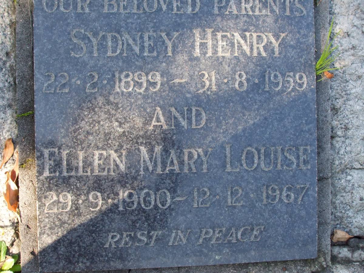 HENRY Sydney 1899-1959 &amp; Ellen Mary Louise 1900-1967