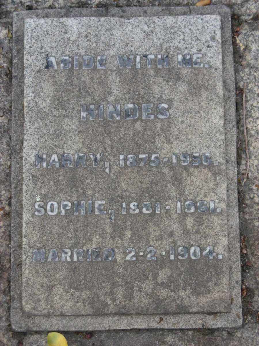 HINDES Harry 1875-1956 &amp; Sophie 1881-1961