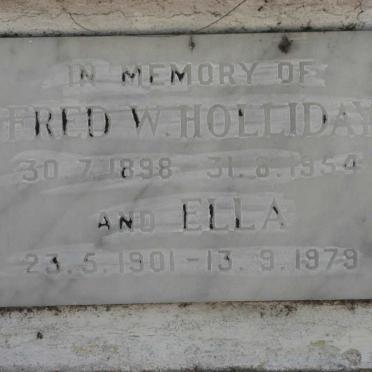 HOLIDAY Fred W. 1898-1954 &amp; Ella 1901-1979