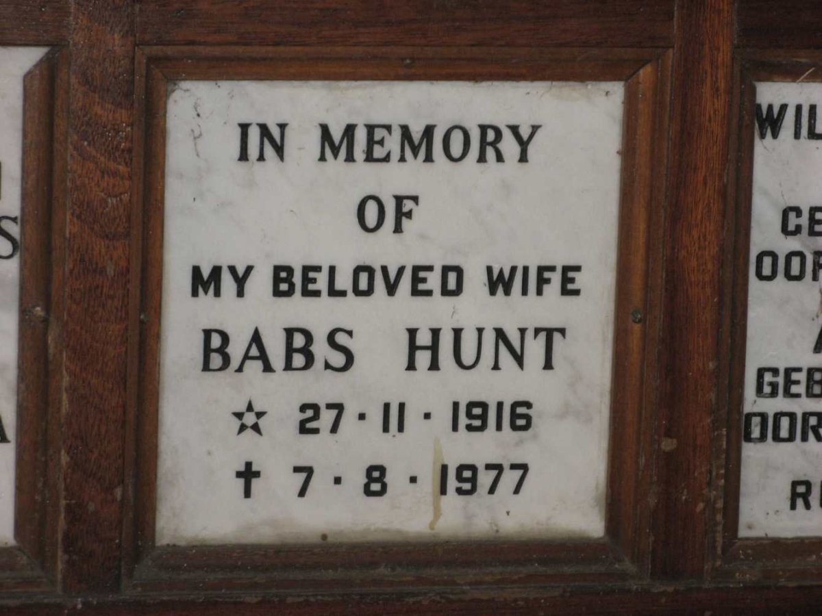 HUNT Babs 1916-1977