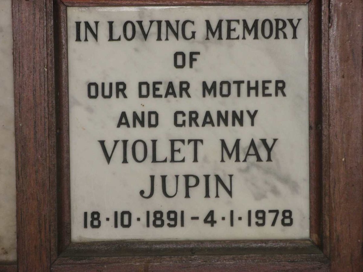JUPIN Violet May 1891-1978