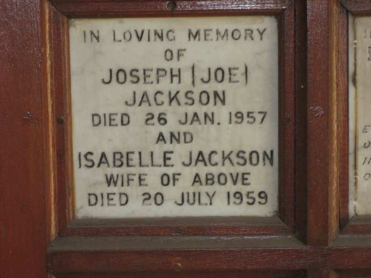 JACKSON Joseph -1957 &amp; Isabelle -1959