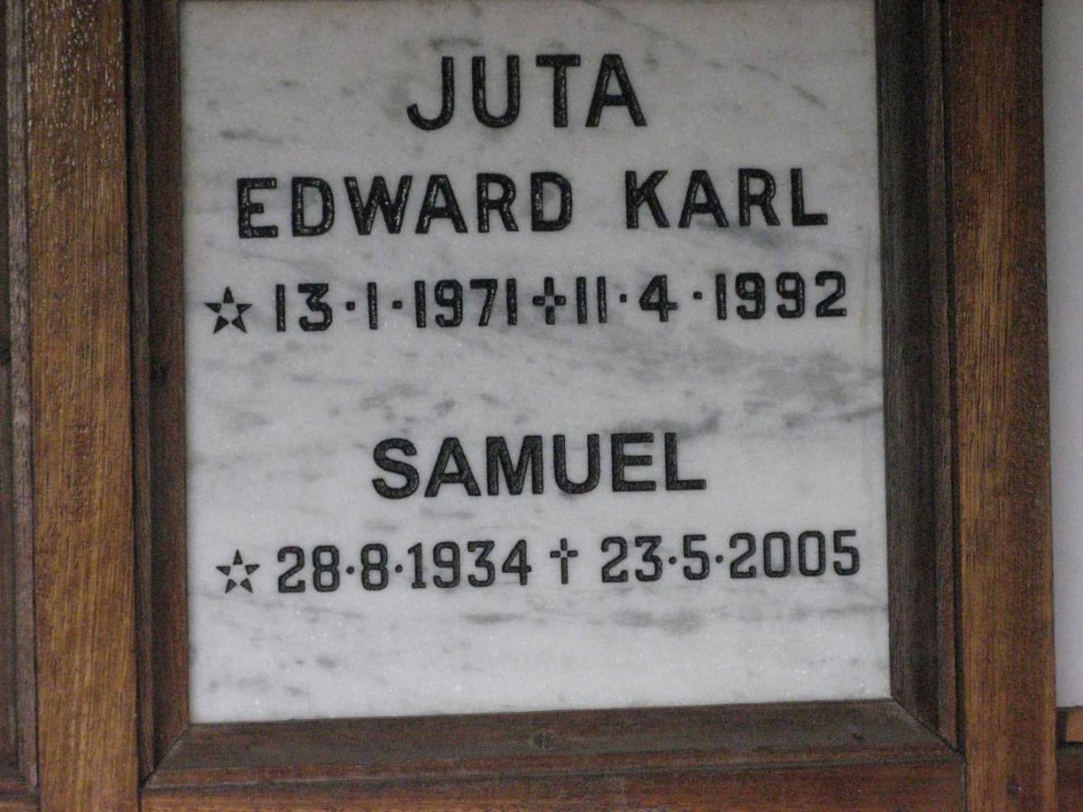JUTA Edward Karl 1971-1992 :: Samuel JUTA 1934-2005