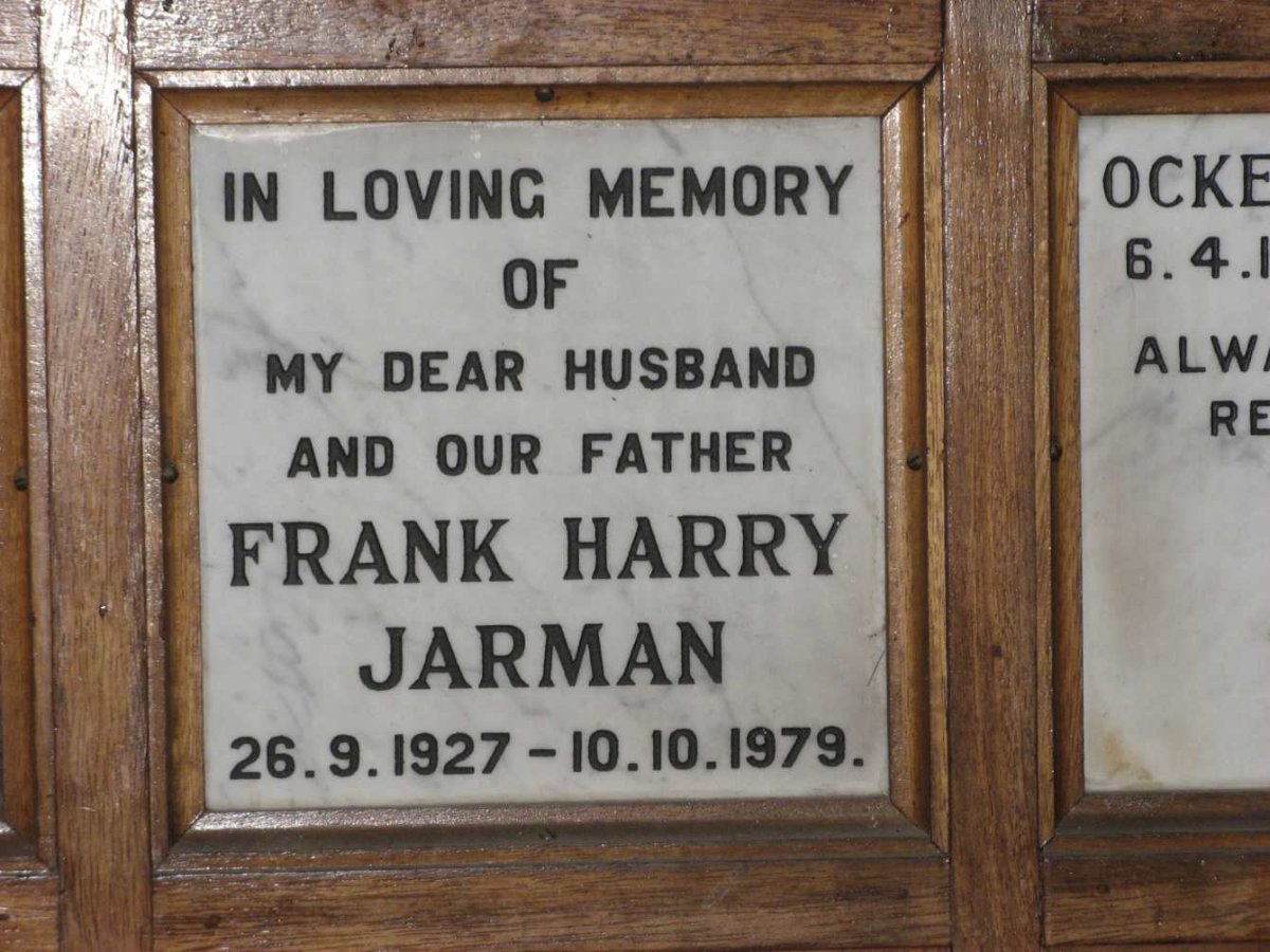 JARMAN Frank Harry 1927-1979