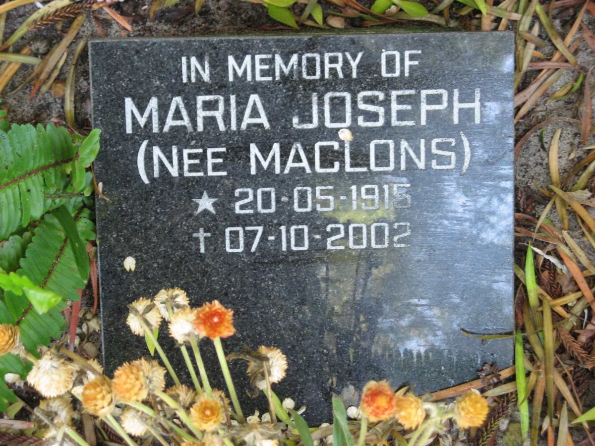 JOSEPH Maria nee MACLONS 1915-2002
